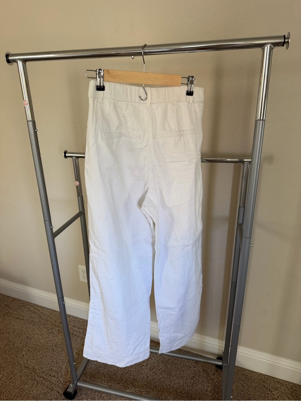 Abercrombie & Fitch Women's White Wide-Leg Chinos